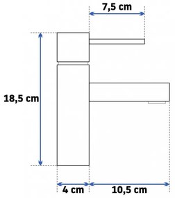 Rea Batéria umývadlová nízka Tess Black REA-B8881 - Rea