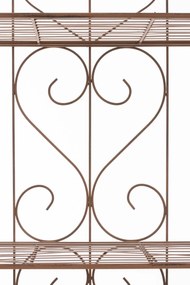 Kovová polica regál Lenja - Hnedá antik