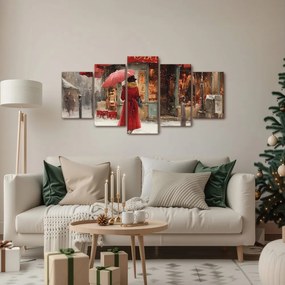 5-dielny obraz čaro zimnej ulice