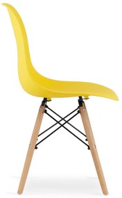Set troch jedálenských stolička OSAKA žlté (hnedé nohy) (3ks)