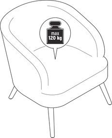 Kreslo z buklé s drevenými nožičkami