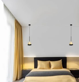 Luster na lanku CONE 1xGU10/10W/230V zlatá/čierna
