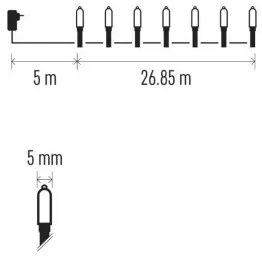 LED vánoční řetěz Tradit 26,85 m barevný
