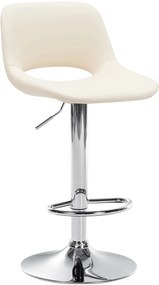 Barová stolička Camden - koženka, chróm rám - Krémová