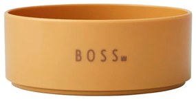 Horčicovožltá detská miska Design Letters Mini Boss, 11 cm