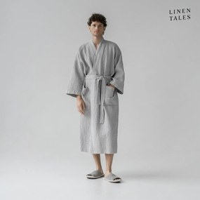 Svetlosivý župan veľkosť L/XL Honeycomb - Linen Tales