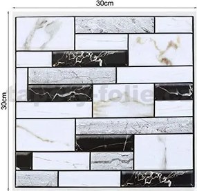 Samolepiace PVC 3D panely TPWP509, cena za kus, rozmer 30 x 30 cm, sivo-čierny obklad, IMPOL TRADE