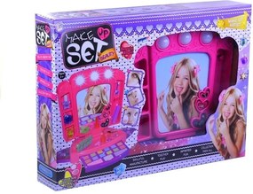 LEAN Toys Toaletná súprava Kozmetika Zrkadlo Svetlá Ružová