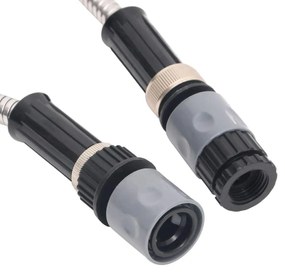 Záhradná hadica s tryskou, strieborná 0,6" 15 m, oceľ