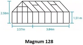 Skleník Halls Magnum zelený, 9,9 m², 3 mm, Tvrdené sklo