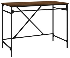 vidaXL Stôl hnedý dub 100x50x75 cm spracované drevo a železo
