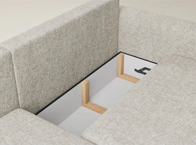 Béžová ženilková rozkladacia/s úložným priestorom rohová pohovka (ľavý roh/s leňoškou) Leon – Maison de Rêve