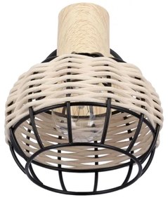 Nástenné bodové svietidlo TAJGA 1xE14/40W/230V ratan/čierna