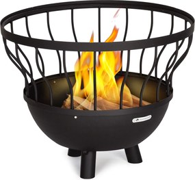 Blumfeldt Nantai, ohnisko s grilom a stolom 3 v 1, Ø 66 cm, grilovací rošt Ø 50 cm, oceľ, bambusová doska