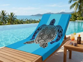 Rýchloschnúca XXL plážová osuška SHELL GEM modrá 150 x 210 cm, 100% mikrovlákno