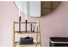 Čierny/prírodný bambusový kúpeľňový regál 44x80 cm Ecori - Wenko