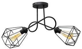 Prisadený luster KARO 2xE27/15W/230V čierna