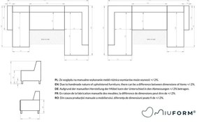 Tyrkysovomodrá rozkladacia rohová pohovka (pravý roh/do tvaru "U") Dazzling Daisy – Miuform