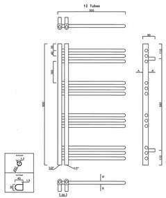 Sapho Sapho, DORLION vykurovacie teleso 500x900 mm, chróm/biela, 1130-50