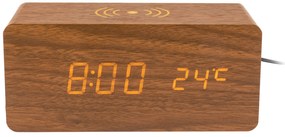 AURIOL® Digitálny drevený budík s nabíjačkou Qi® (100350253)