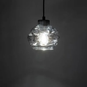 LED luster na lankách ZULIA 1xE27/15W/230V čierna/dymová čierna