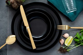 Jedálenská sada tanierov pre 6 osôb VICTO 24 ks čierna