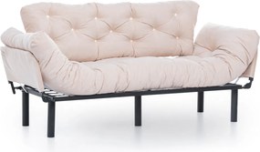 Třímístná rozkládací pohovka Nitta 185 cm krémová