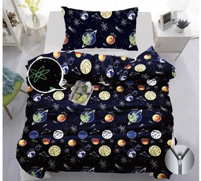 Svietiace bavlnené obliečky PLANETS tmavo modré Rozmer obliečky: 70 x 90 cm | 140 x 200 cm