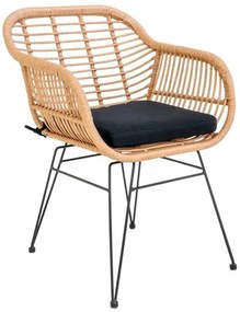 Moderná stolička TRIESTE s lakťovými opierkami 60x82 cm v prírodnom dekore