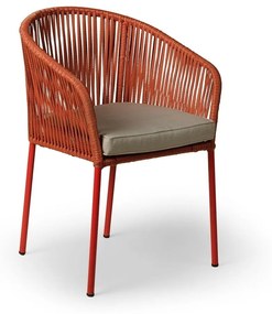 TEXIM TRAPANI - sada zahradních židlí - červená, polyester + kov