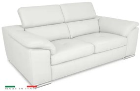 Moderná kožená pohovka LOREN II (3P), biela (madras - 122 white)