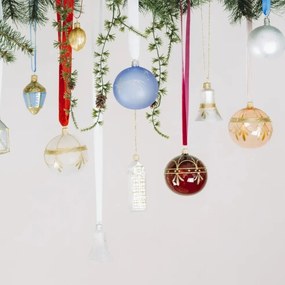 Bella Rose Sklenená vianočná ozdoba Domček Biely Mat