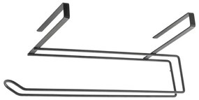 Čierny závesný držiak na kuchynské utierky Metaltex