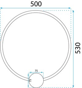 Toolight, LED nástenné svietidlo 50cm 17W APP1390-CW, zlatá lesklá, OSW-00916