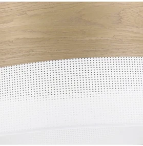 Závesné svietidlo Wood, 1x dýha zlatý dub/biele PVC tienidlo, (fi 35cm)