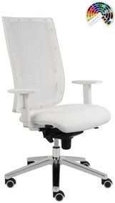 Kancelárska stolička KENT SIEŤ black & white čalúnenie KOŽENKA Arizona