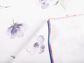 Biante Dekoračný záves TF-024 Fialové ruže na bielom 140x140 cm