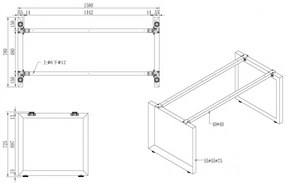 Kancelársky stôl PRIMO INSPIRE, čierna podnož, 1600 x 800 mm, buk