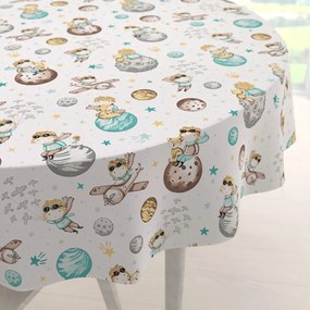 Biante Detský bavlnený okrúhly obrus Sandra SA-561 Malý princ na bielom Ø 70 cm