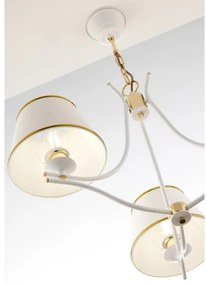 Jupiter 2085 - Luster na reťazi SAMBA 3xE27/15W/230V biela/zlatá