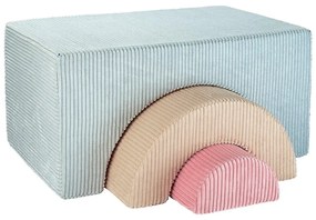 Menčestrový detský puf v mentolovej farbe Rainbow – Wigiwama