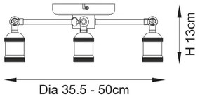 Endon 97243 - Bodové svietidlo HAL 3xE27/10W/230V mosadz