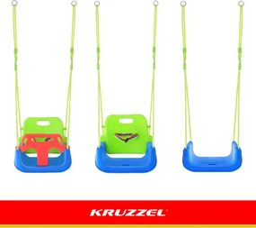 Rastúca detská hojdačka  3v1 na lanách - do interiéru aj záhrady modrá