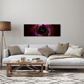 Obraz - abstrakcie mraku (s hodinami) (90x30 cm)