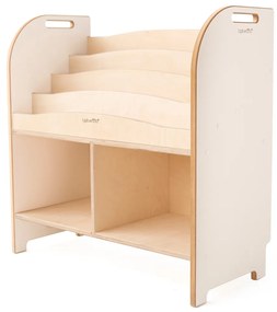 Dětský montessori regál s knihovnou, bílý - 74 x 75 cm
