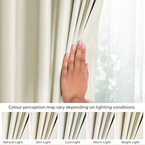 Krémovobiely zamatový dimout záves 140x245 cm Pleat – Restilo