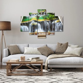Obraz - Výhľad na kúzelné vodopády (150x105 cm)