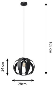 Luster na lanku NEWTON 1xE27/15W/230V čierna