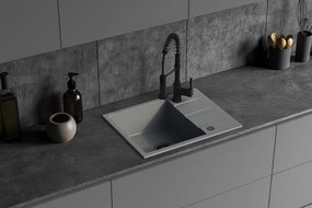 Kuchinox Laut, 1-komorový granitový drez 560x440x174 mm + sifón, šedá, LAV-SBZ_513Y