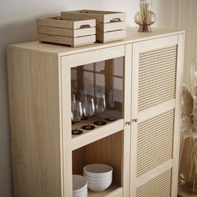 VITRÍNA THEO S VIEDENSKÝM VÝPLETOM DUB PUCCINI 120 cm